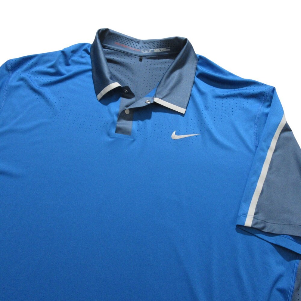 Nike Mens Polo Shirt Tiger Woods Collection 2XL Athletic Fit Blue Stretch